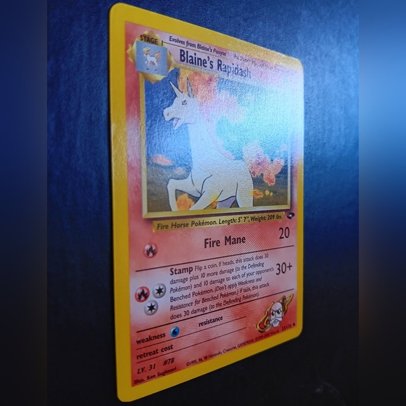Blaine's Rapidash Pokemon Card - Gym Challenge - NO. 33/132 Uncommon Non-Holo - Picture 3 of 9